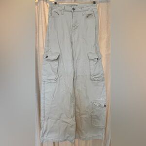 And Now This Women’s Light Beige Wide Leg Cargo Pants